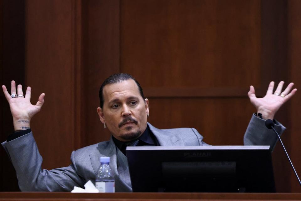 Johnny Depp testifies on 20 April 2022 (REUTERS)