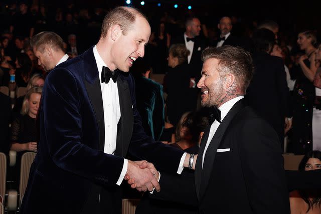 <p>Jordan Pettitt - WPA Pool/Getty</p> Prince William (left) and David Beckham