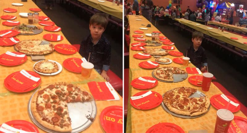 Le petit Teddy a distribué des invitations à 32 de ses camarades à l’occasion de sa fête d’anniversaire organisée le weekend dernier dans une pizzeria, mais personne n’est venu. Source: Sil Mazzini