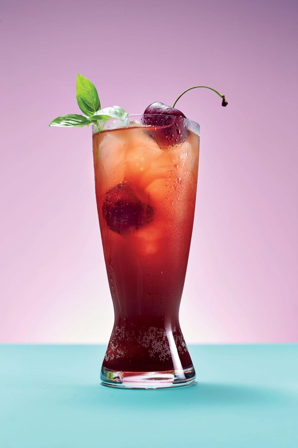 Cherry-Basil Fizz