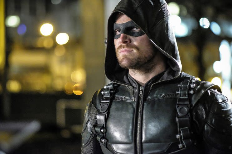 Stephen Amell as Oliver Queen/The Green Arrow in The CW’s <i>Arrow</i>. (Photo: Robert Falconer/The CW)