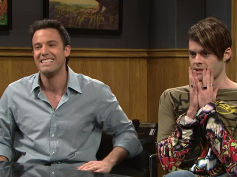 Hader as Stefon with Ben Affleck in ‘Saturday Night Live’ (NBC)