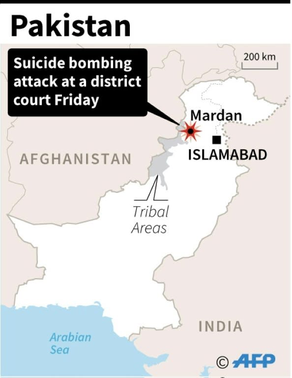 Pakistan map locating Mardan