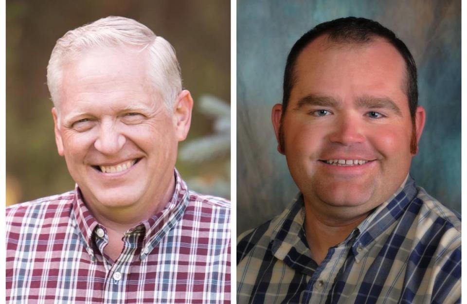 Russell Johnson, left, and Michael Thornton, right, are running for a seat on the Kuna School Board in Zone 5.