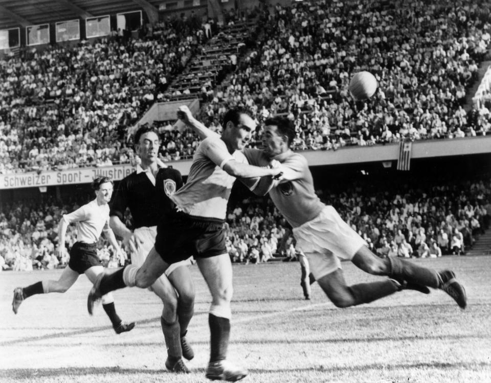 Scottish surrender: Uruguay hardly broke sweat as they eased past the Tartan Army in 1954