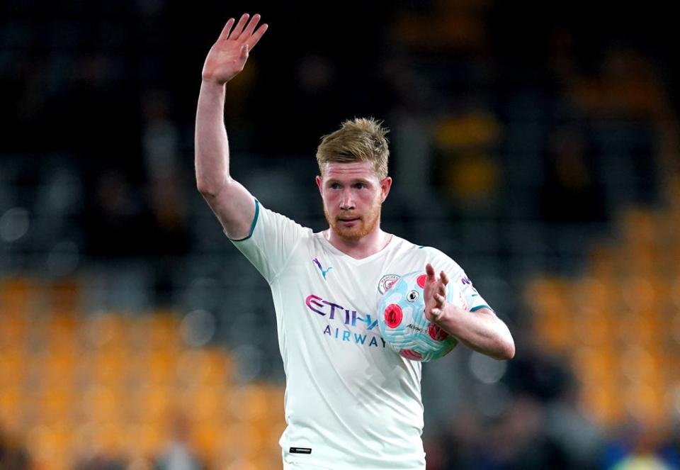 Kevin De Bruyne scored four goals against Wolves (Nick Potts/PA) (PA Wire)