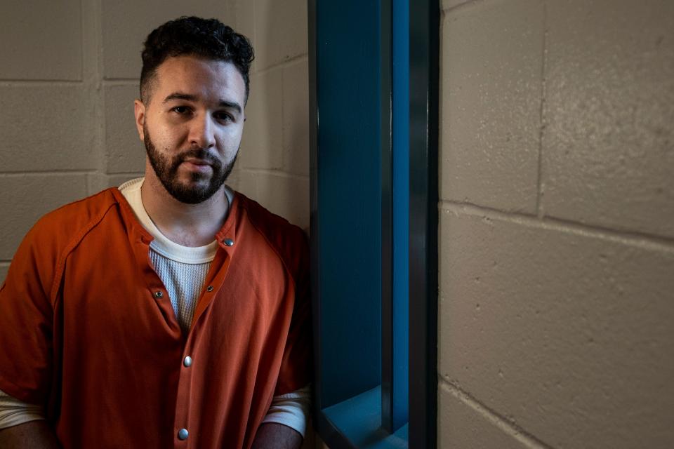 Amjad Mashal is serving time in Bergen County Jail in Hackensack, NJ on bribery charges. Mashal poses for a photo in jail on Tuesday October 18, 2022. 