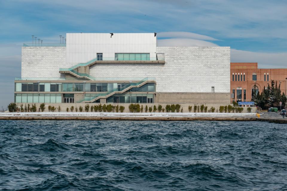 The Thessaloniki Concert Hall, designed by Arata Isozaki, located in Thessaloniki, Greece.