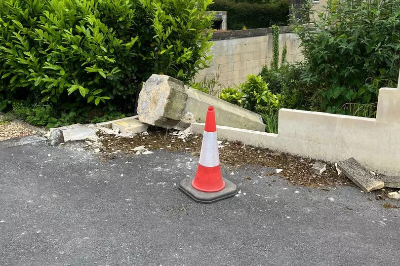 A gate post on Sydney knocked down by a lorry in a seperate incident -Credit:Keir Cooper