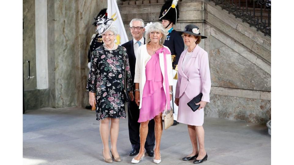 Princess Cristina, Tord Magnuson, Princess Birgitta and Princess Desiree standing