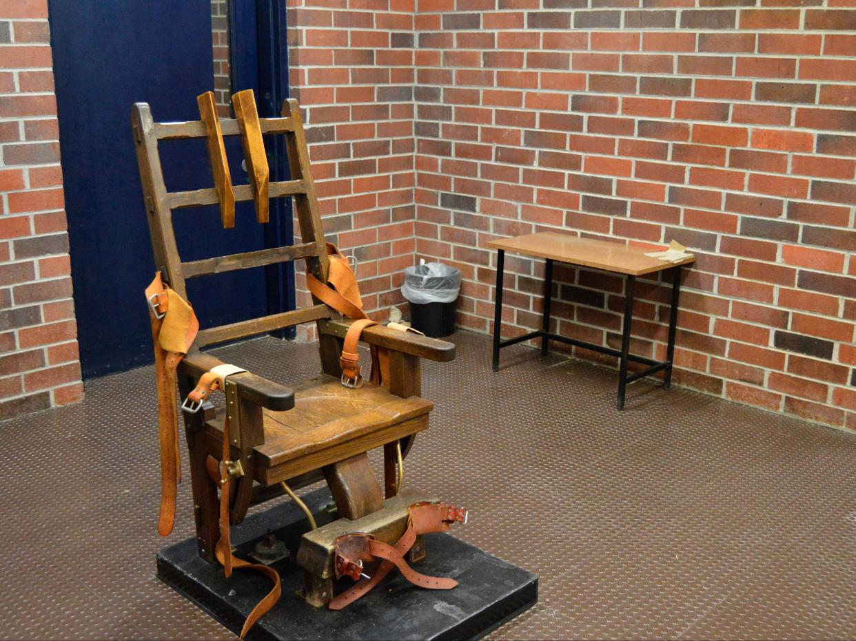 This March 2019, file photo, provided by the South Carolina Department of Corrections shows the state's electric chair in Columbia, S.C.  (AP)