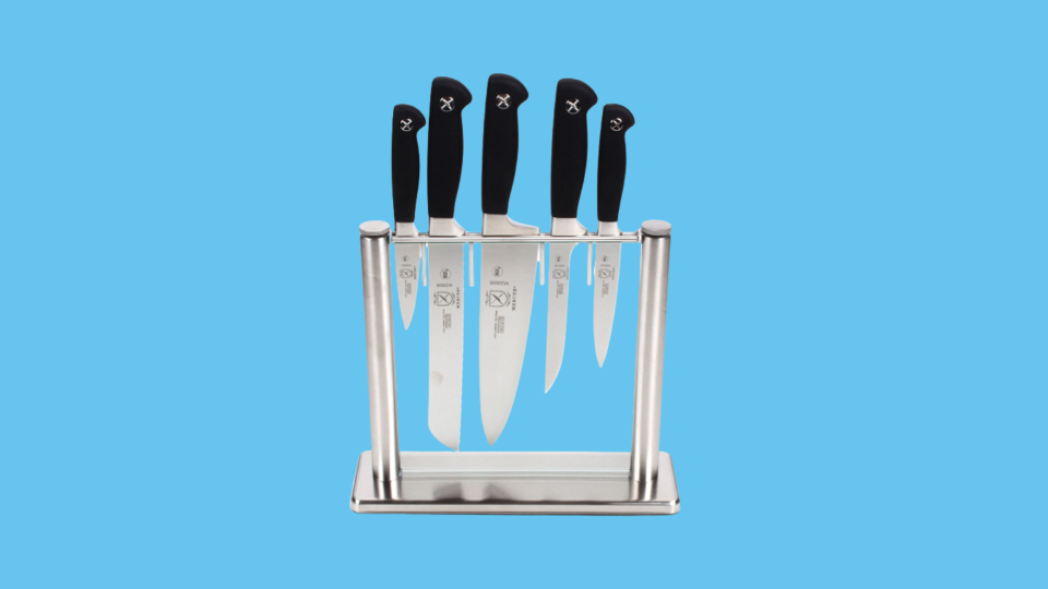 Our favorite value knife set is perfect for slicing and dicing pizza toppings.