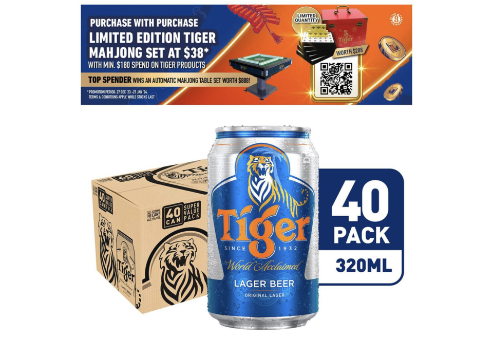 Tiger Lager Beer Can 40 X 320ML (Photo: Tiger)