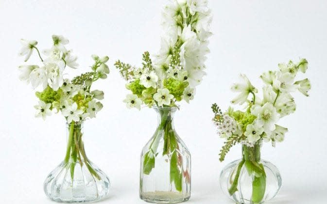Simplicity: pairing white flowers with clear vases from Mrs Alice is an elegant addition to any home - Mrs Alice