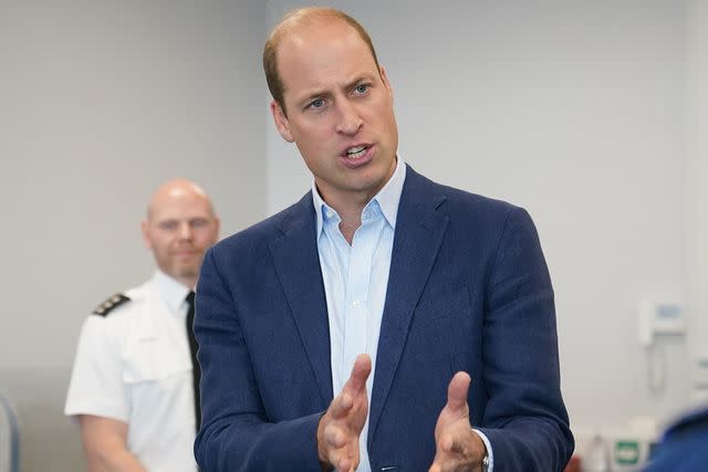 <p>Joe Giddens - WPA Pool/Getty</p> Prince William in Milton Keynes on Wednesday