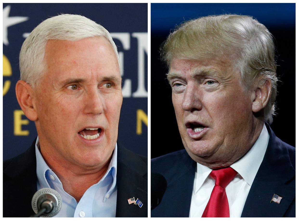 Then-Vice President Mike Pence (left) and then-President Donald Trump (right)