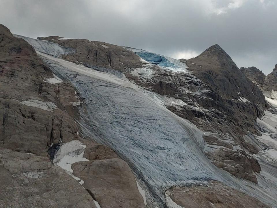 The glacier which sent ice cascading down a mountainside in Italy (Trento Mountain Rescue Service)