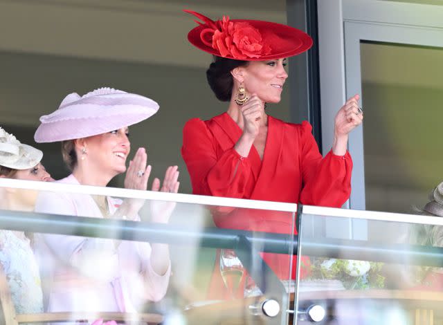 <p>Karwai Tang/WireImage</p> Kate Middleton, Princess of Wales, and Sophie, Duchess of Edinburgh, watch the 2023 Royal Ascot.