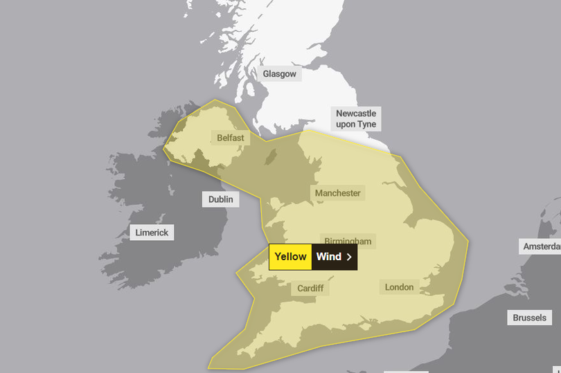 Parts of Northern England and Scotland will not be affected by the weather warning -Credit:Met Office