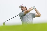 Thomas Pieters, of RangeGoats GC, hits from the ninth tee during the second round of LIV Golf Singapore at Sentosa Golf Club, Saturday, May 4, 2024, in Sentosa, Singapore. (Scott Taetsch/LIV Golf via AP)