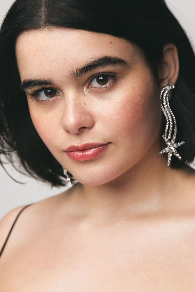 Barbie Ferreira in a Alessandra Rich earrings.&nbsp;Photo by Eric T. White.