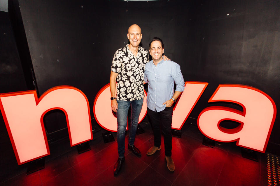 Fitzy (left) and Wippa at the ARIAs in 2012