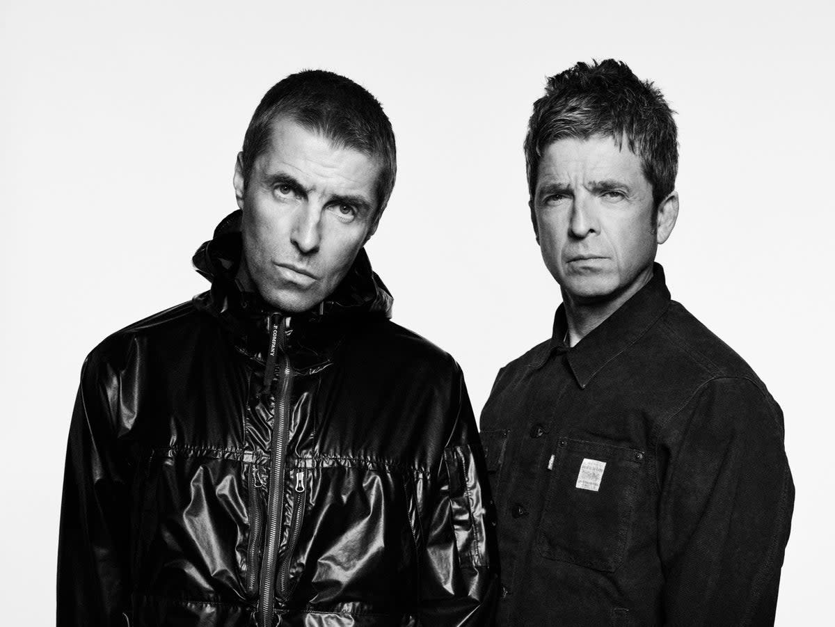 Liam and Noel Gallagher, pictured together for the first time in 15 years as they announce a huge Oasis tour for 2025 (Simon Emmett)