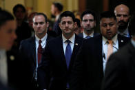 <p>Speaker of the House Paul Ryan walks through National Statuary Hall after making a statement at the U.S. Capitol Building in Washington, June 14, 2017. (Photo: Aaron P. Bernstein/Reuters) </p>