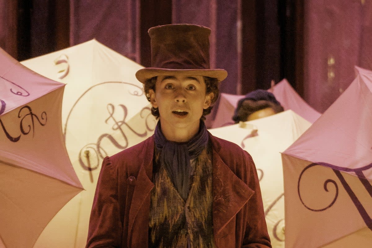 Brand new: Timothée Chalamet is the young chocolatier in ‘Wonka' (Warner Bros)