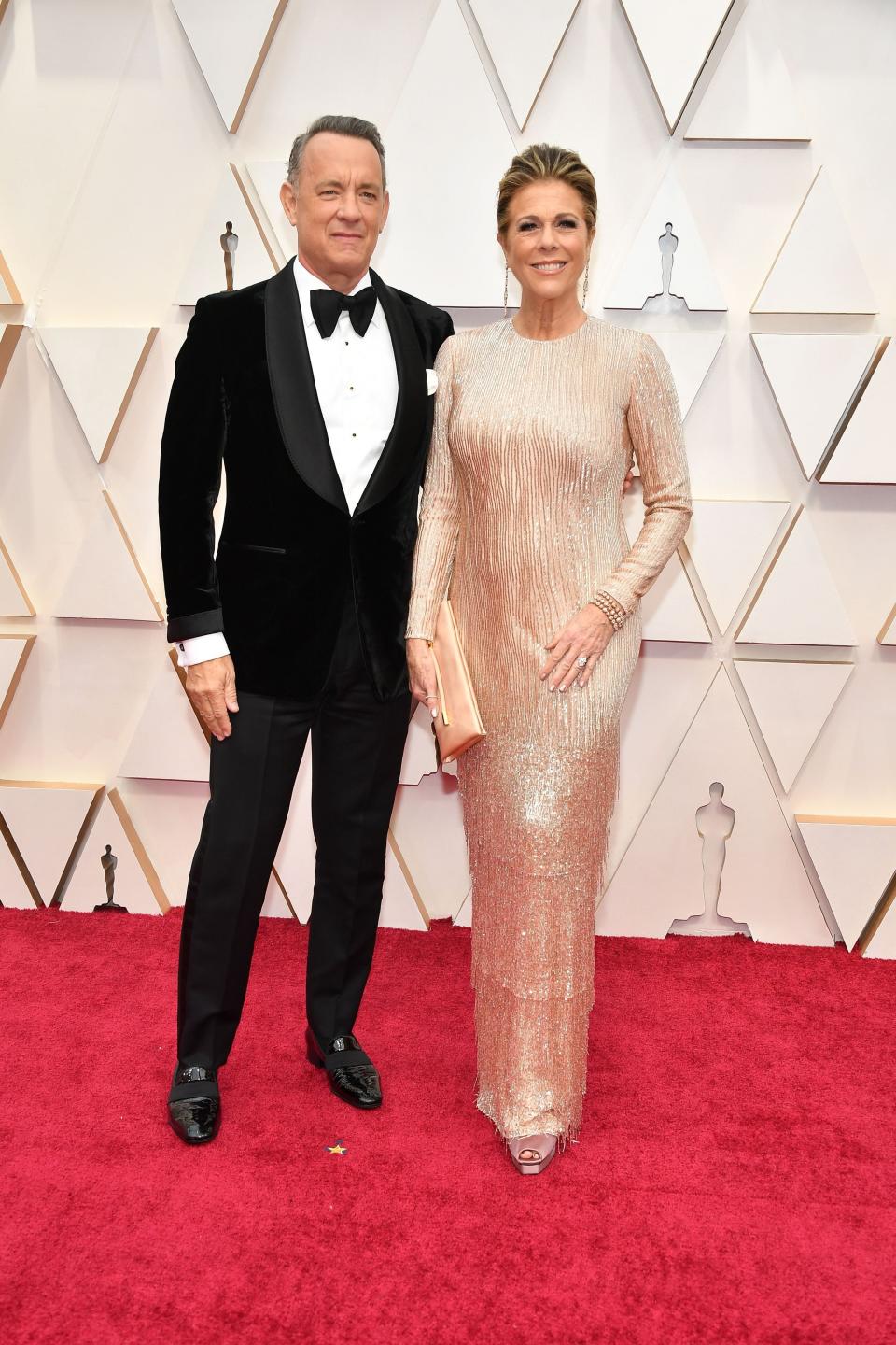 oscars 2020 tom hanks rita wilson red carpet