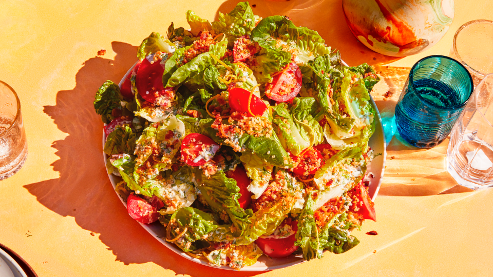 Tangy Greens With Bacon-y Breadcrumbs
