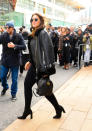 <p>The off-duty model was caught leaving a show in an all-black look. (Photo: Getty Images) </p>