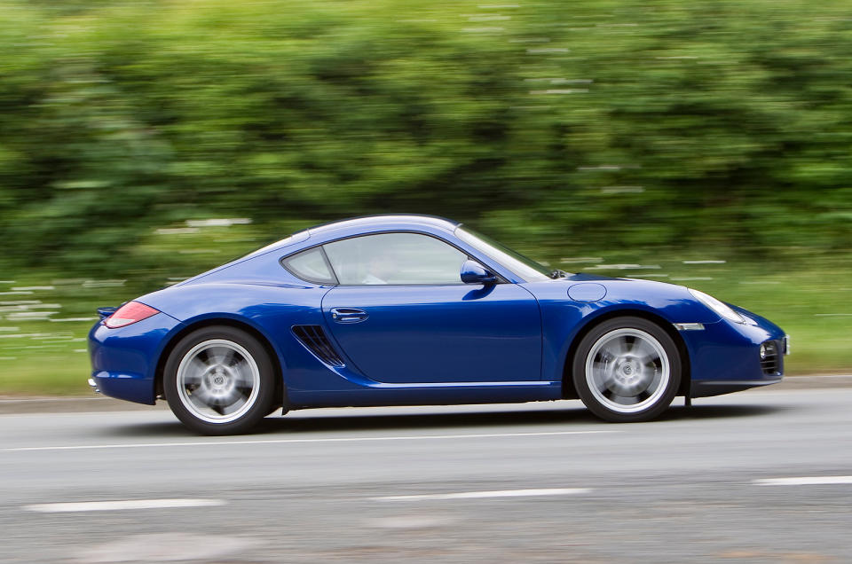 <p>The 987 generation of Porsche’s Cayman coupé delivered a more <strong>focused</strong> drive than the Boxster it shared so much with when it arrived in 2005. It continues to offer one of the best drives you’ll find in any car at any price, so a decent Cayman from £15,000 is a steal in our book.</p><p>For that money, you can have the 295bhp <strong>3.4-litre</strong> <strong>S</strong> model that sees off 0-60mph in 5.4 seconds and head on to <strong>171mph</strong> flat out. Just as appealing is the fact that the Cayman is a delight to live with every day thanks to its compact size and surprising amount of luggage capacity. It’s also refined and capable of reasonable fuel economy when driven with some restraint.</p>