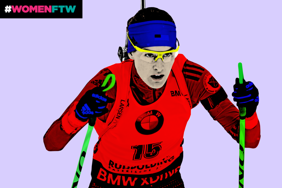 Clare Egan, biathlete. (Photo: Getty Images; Quinn Lemmers for Yahoo Lifestyle)