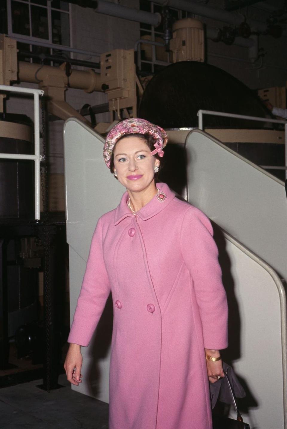 <p>In 1966, Princess Margaret visits Liverpool Medical Institution in an all-pink ensemble.</p>