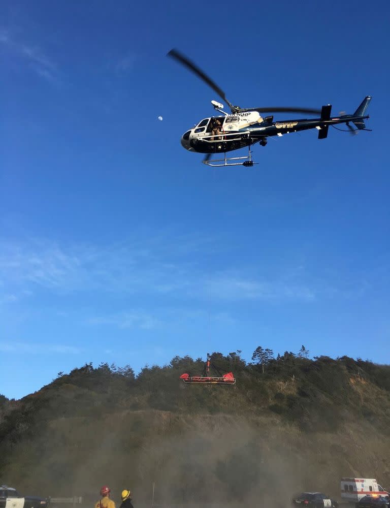 The site of the crash in Northern California that killed the Hart family