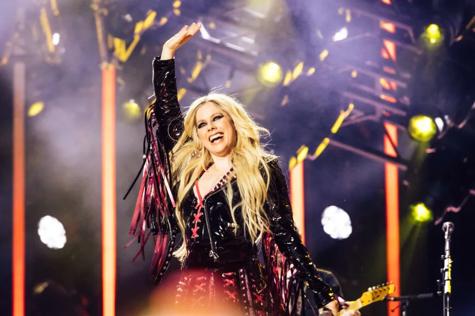 <p>Monica Murray/Variety via Getty</p> Avril Lavigne performs in Nashville in June 2023