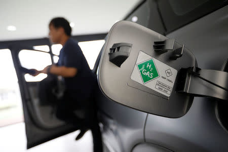 Hyundai Motor's new fuel cell SUV is seen during a media event in Seoul, South Korea August 17, 2017. REUTERS/Kim Hong-Ji