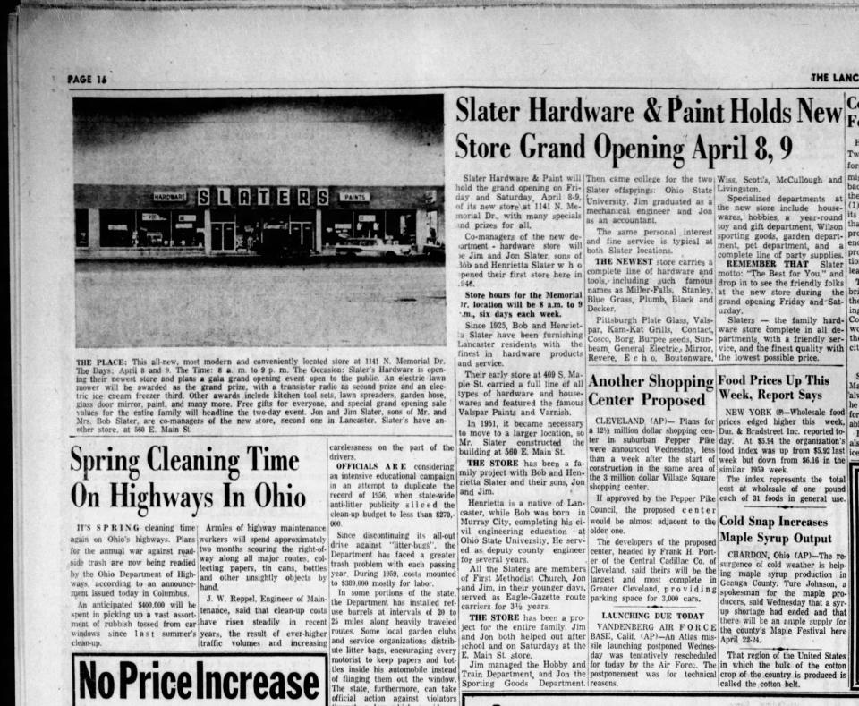 An article on Slaters Hardware from 1960.