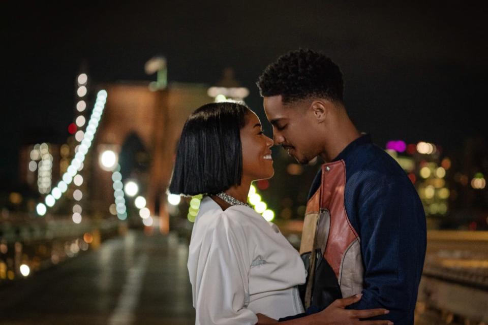 Gabrielle Union (left) plays Jenna and Keith Powers is Eric in “The Perfect Find,” which will be available on Netflix starting Friday. (Photo by Alyssa Longchamp/Netflix © 2023)