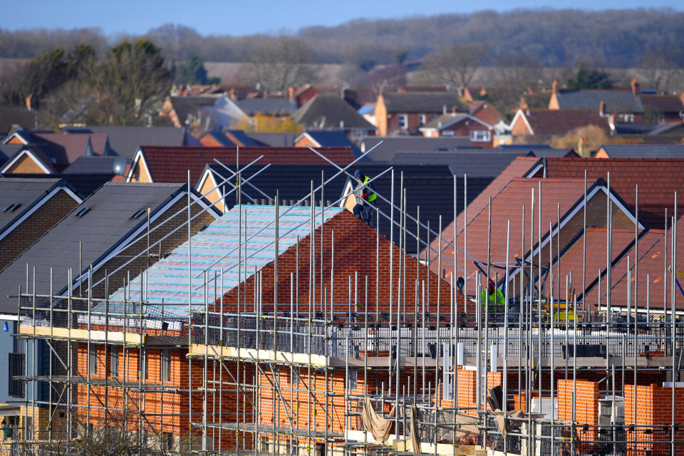 File photo dated 01/02/18 of houses under construction. More new homes were registered in 2019 across the UK than in any other year since 2007, according to an industry body.