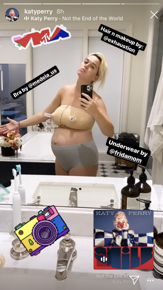 Katy Perry Wears Bra & Underwear In First Selfie Since Giving