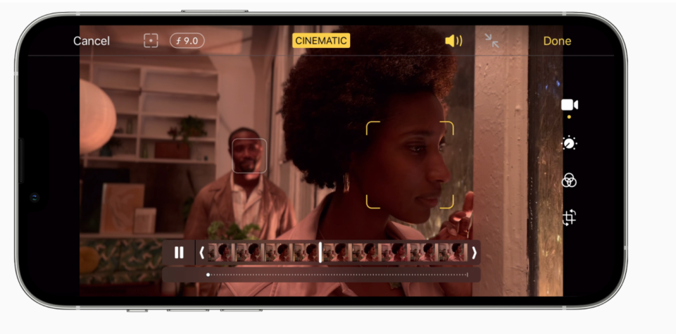 Cinematic mode on iPhone records videos with a beautiful depth effect with automatic focus changes, Apple said. Photo: Apple