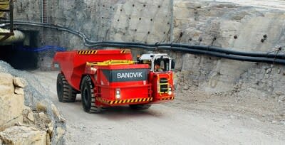 BEV Haul Truck Heading to Surface (CNW Group/Foran Mining Corporation)