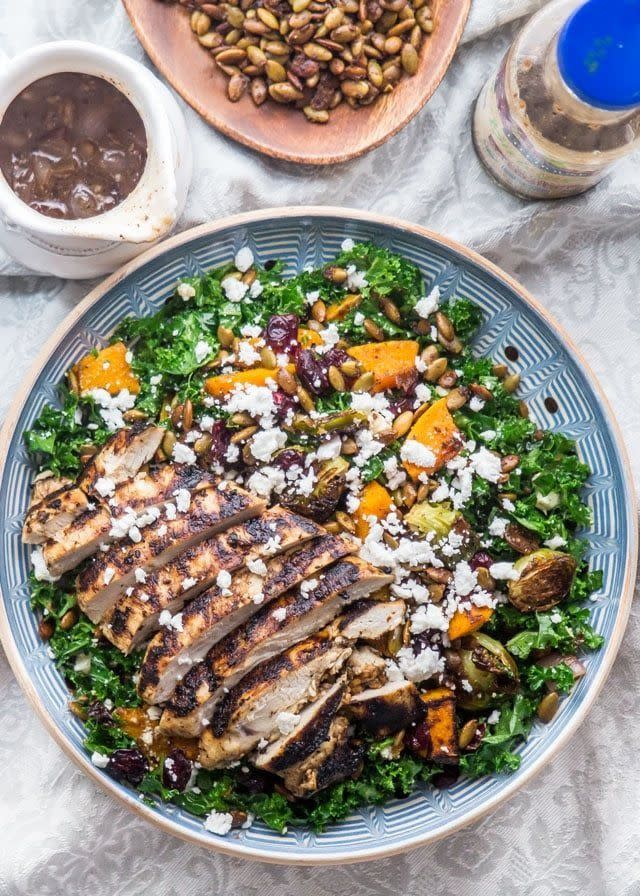 Warm Kale Salad With Roasted Butternut Squash