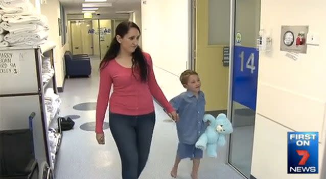 Monique and Nathan, who was born with half a heart. Source: 7News
