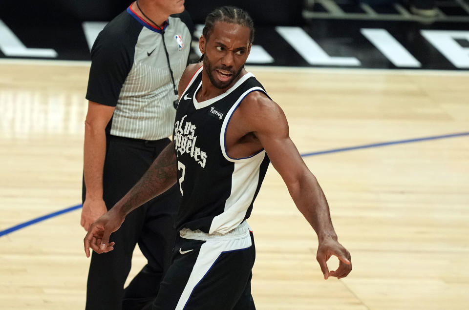 Kawhi Leonard finally led the Clippers to a home playoff win this season, defeating the Clippers in Game 7 to advance to the Western Conference semifinals against the Utah Jazz. (Kirby Lee/USA TODAY Sports)