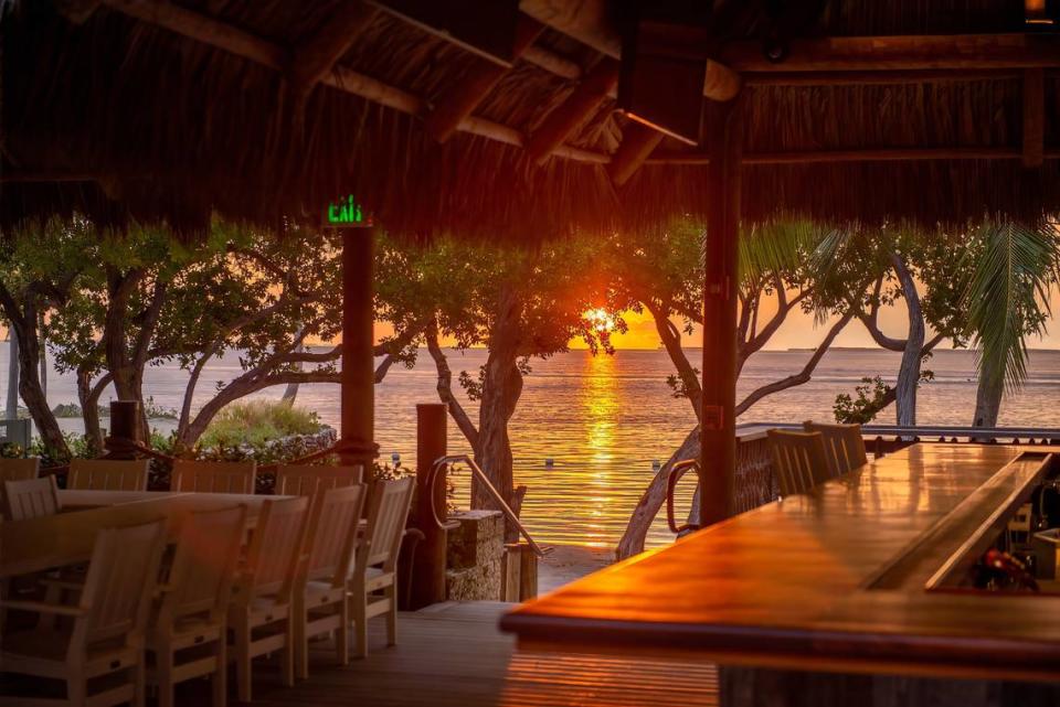 The sunset view from the outdoor event space at Marker 88 in Islamorada.