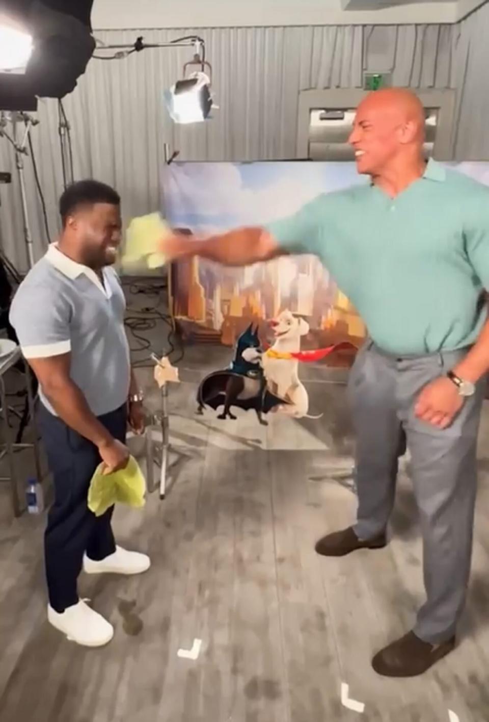 The Rock and Kevin Hart Take Part in Hilarious Tortilla Slapping Challenge