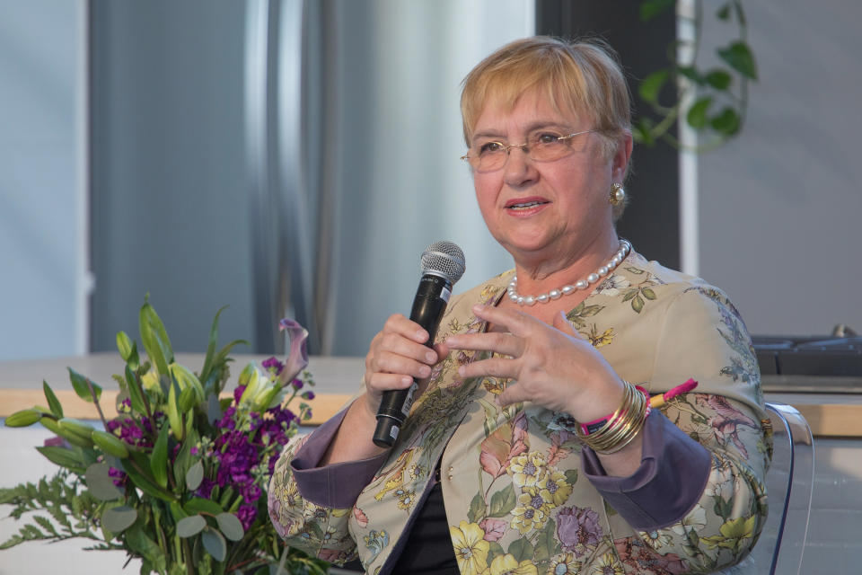 AUSTIN, TX - APRIL 28:  Chef Lidia Bastianich talks during the Austin FOOD & WINE Festival at Auditorium Shores on April 28, 2018 in Austin, Texas.  (Photo by Rick Kern/WireImage)